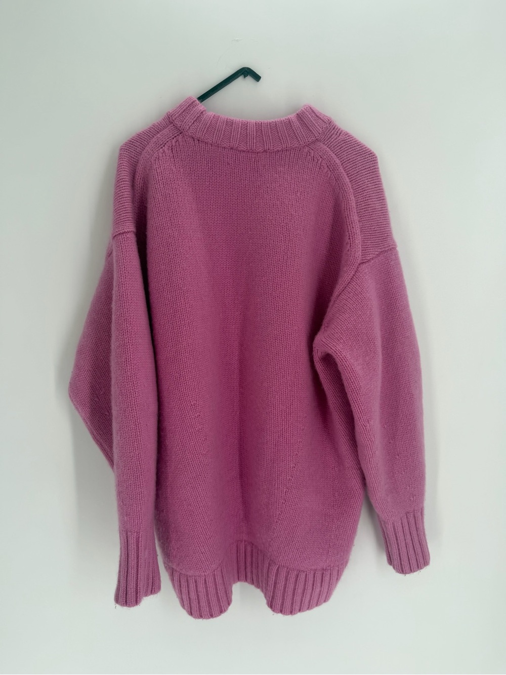 Cos Chunky Pure Cashmere Crew Neck Sweater In Pink - Picture 7 of 9